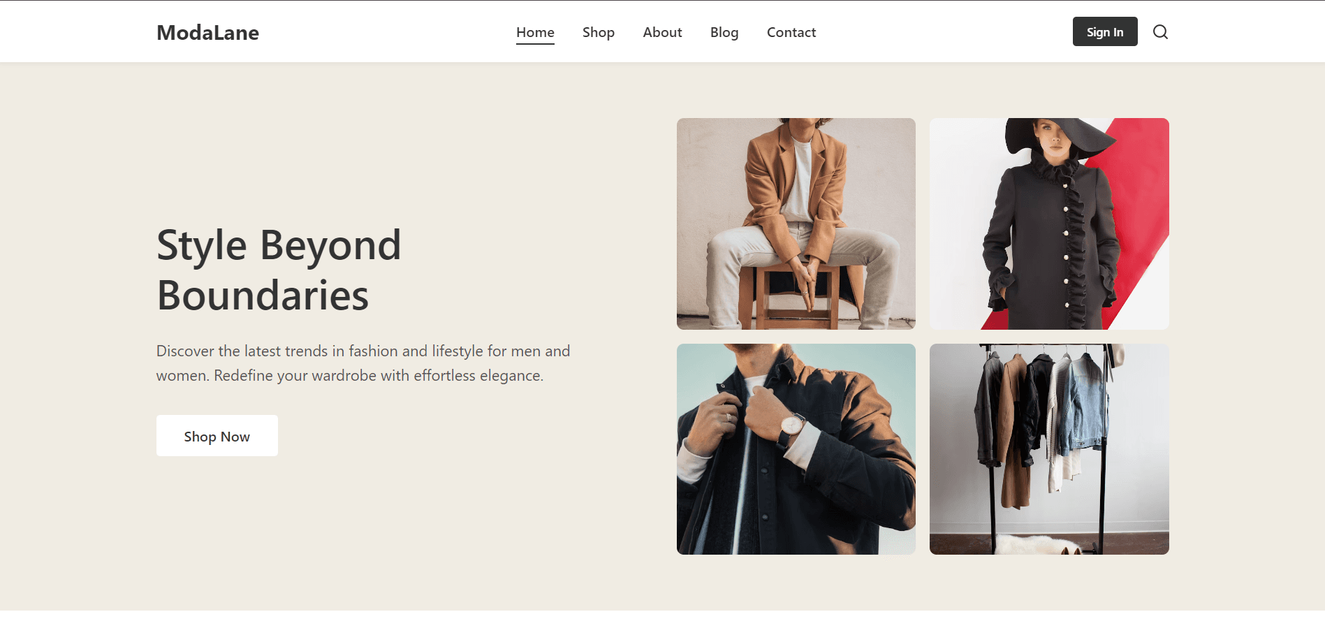 ModaLane E-Commerce Website